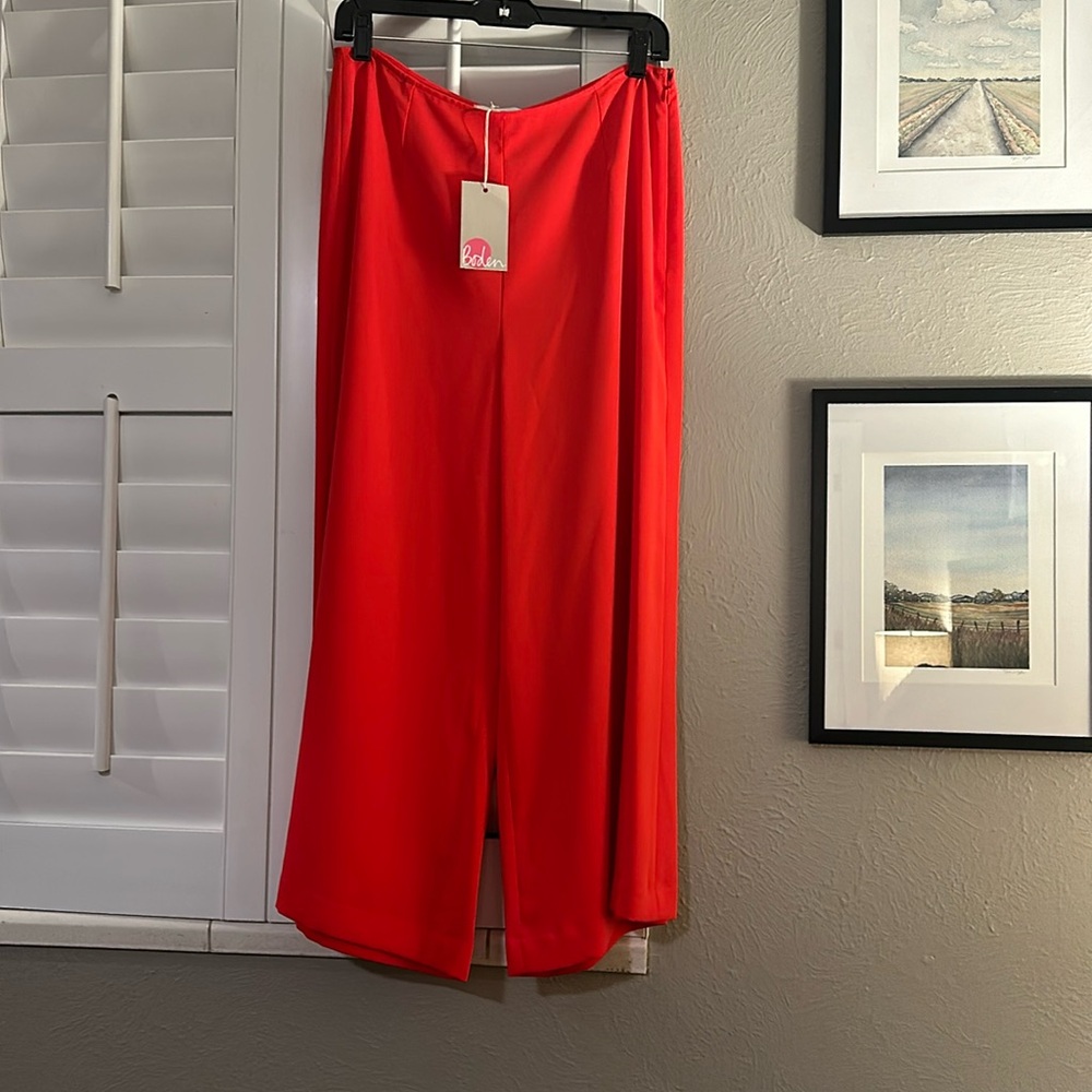 NWT Polyester Boden Orange Red Culotte Pants